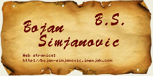 Bojan Simjanović vizit kartica
